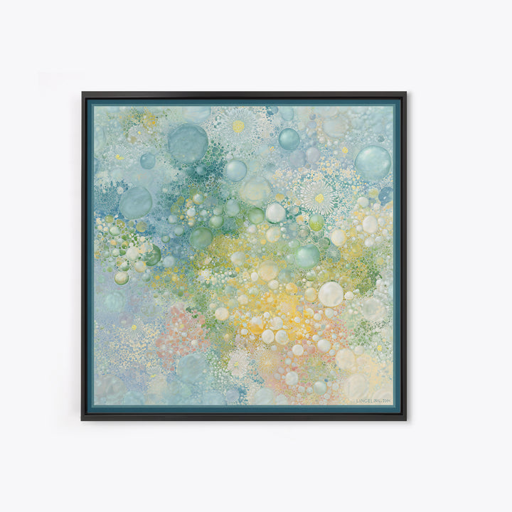 Abstract Suds and Bubbles Framed Canvas Print, Laundry Room Art, Downloadable Art, Living Room Decor, Fine Art, Clean, LRA-1x1-70