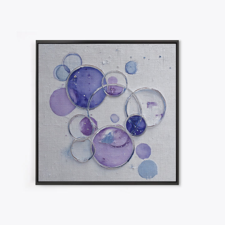 Soap Bubbles Rendered as Playful Abstract Circles Canvas Print, Laundry Room Art, Gallery Decor, Living Room Decor, Clean, LRA-1x1-78