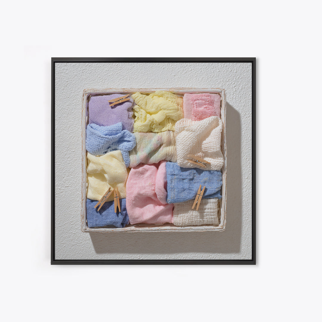 Basket of Folded Towels Canvas Print, Laundry Room Art, Modern Decor, Living Room Decor, Fine Art, Clean, Wall Decor, LRA-1x1-86