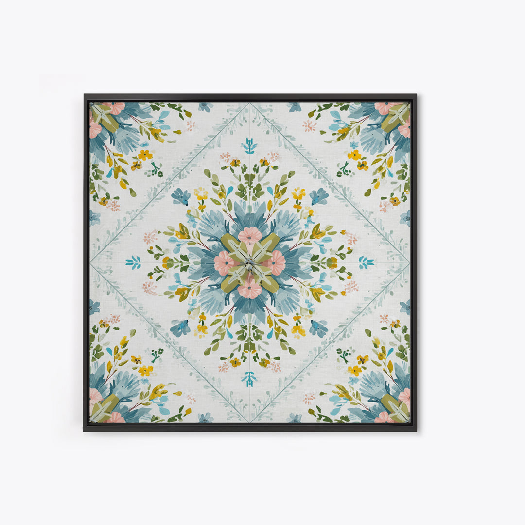Clothespin Bouquet in Folk Art Style Canvas Print, Laundry Room Art, Apartment Wall Art, Living Room Decor, Fine Art, Clean, LRA-1x1-92