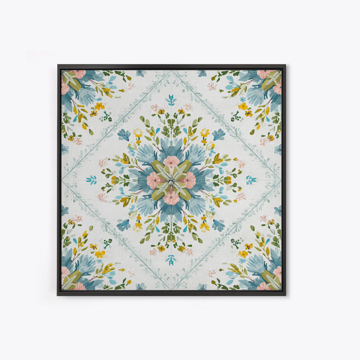 Clothespin Bouquet in Folk Art Style Canvas Print, Laundry Room Art, Apartment Wall Art, Living Room Decor, Fine Art, Clean, LRA-1x1-92