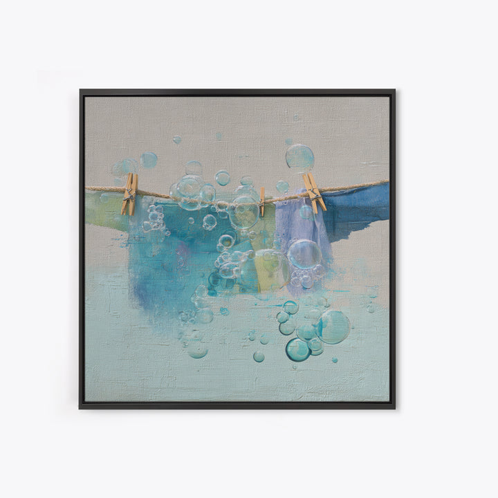 Abstract Suds and Bubbles Canvas Print, Laundry Room Art, Digital Art Print, Living Room Decor, Abstract Art, Clean, LRA-1x1-94