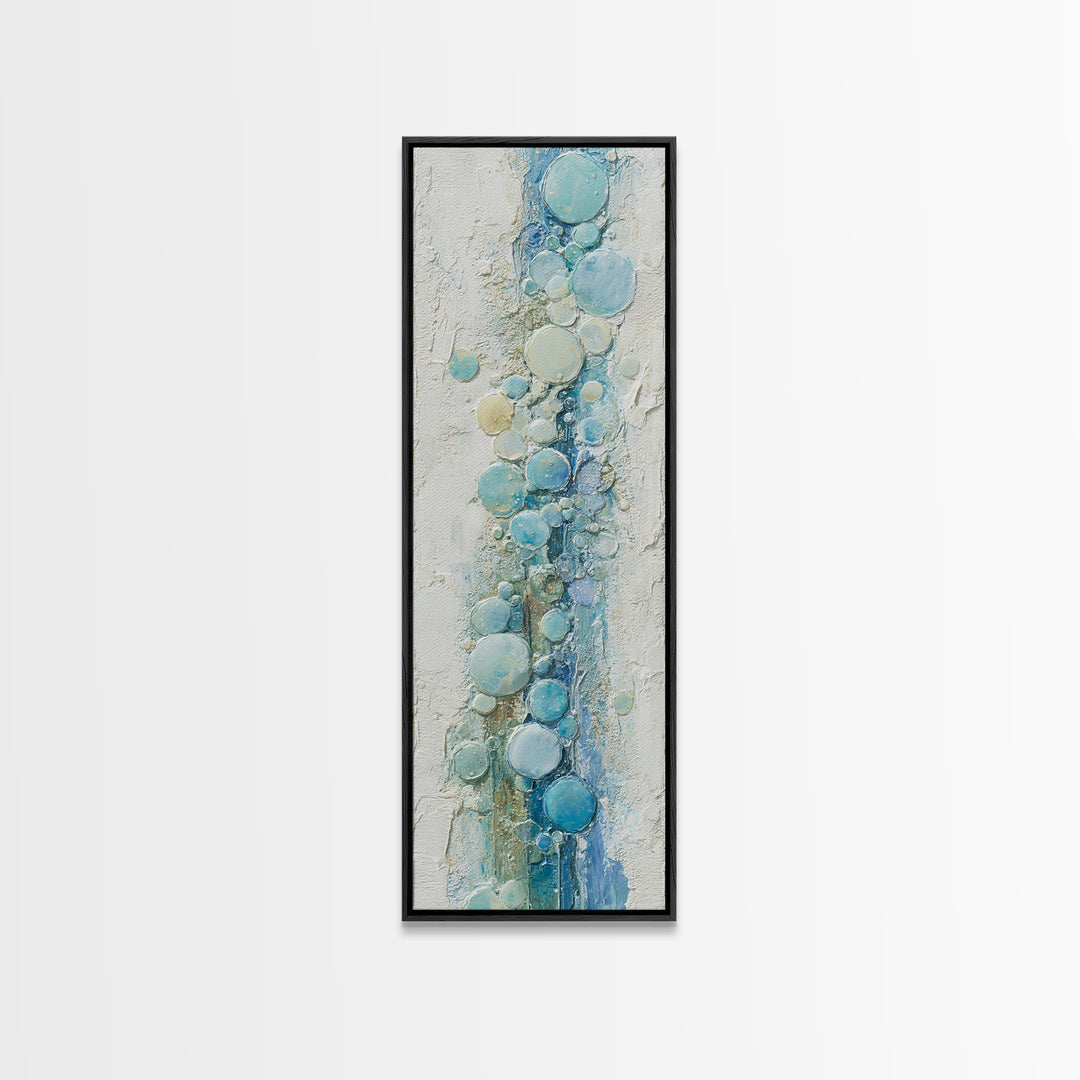 Abstract Suds and Bubbles Framed Canvas Print, Laundry Room Art, Gallery Wall Prints, Living Room Decor, Abstract Art, Clean, LRA-1x3-34