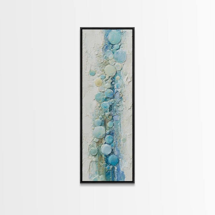 Abstract Suds and Bubbles Framed Canvas Print, Laundry Room Art, Gallery Wall Prints, Living Room Decor, Abstract Art, Clean, LRA-1x3-34