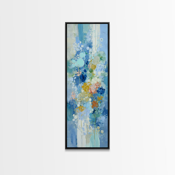 Abstract Suds and Bubbles Framed Canvas Print, Laundry Room Art, Gallery Wall Prints, Living Room Decor, Abstract Art, Clean, LRA-1x3-58