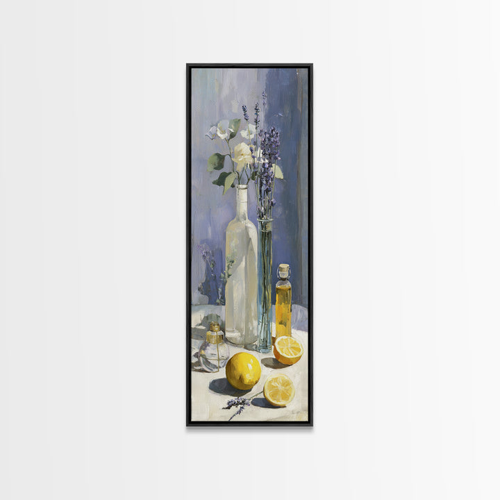Lemon and Clean Linen Still Life Canvas Print, Laundry Room Art, Laundry Room Decor, Living Room Decor, Abstract Art, Clean, LRA-1x3-63