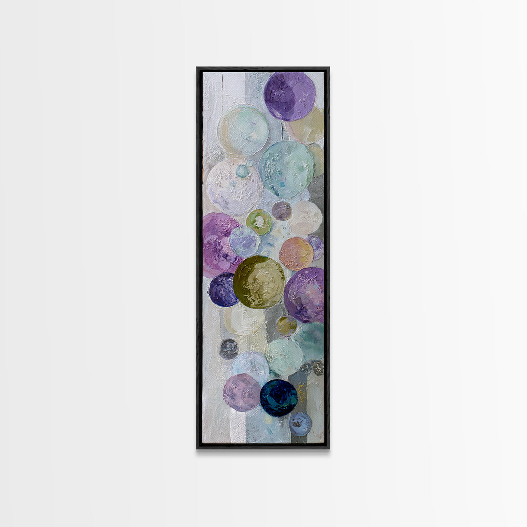 Soap Bubbles Rendered as Playful Abstract Circles Canvas Print, Laundry Room Art, Modern Decor, Living Room Decor, Clean, LRA-1x3-66