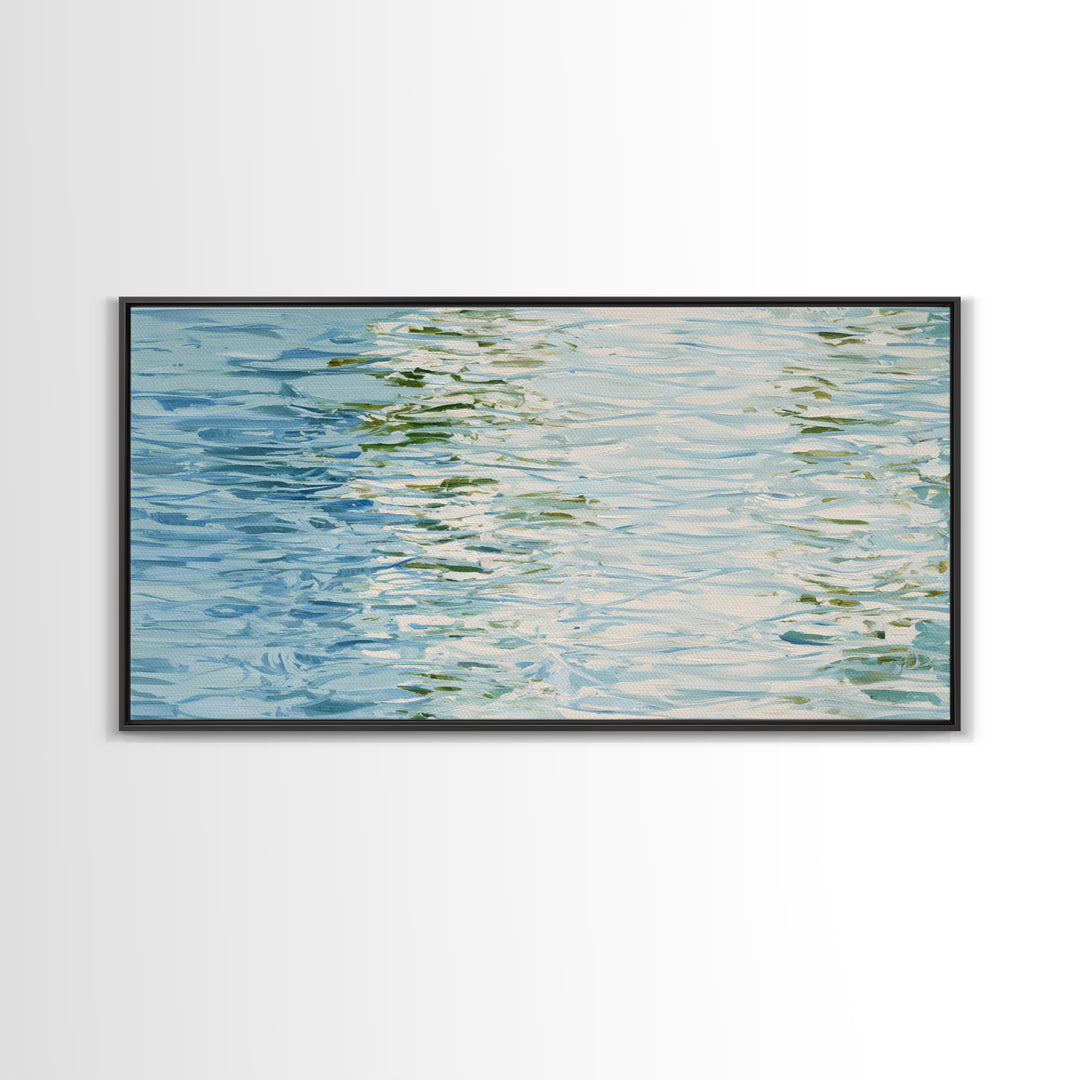Clean Blue Water Ripple Abstraction Canvas Print, Laundry Room Art, Room Decor, Living Room Decor, Abstract Art, Clean, LRA-2x1-62