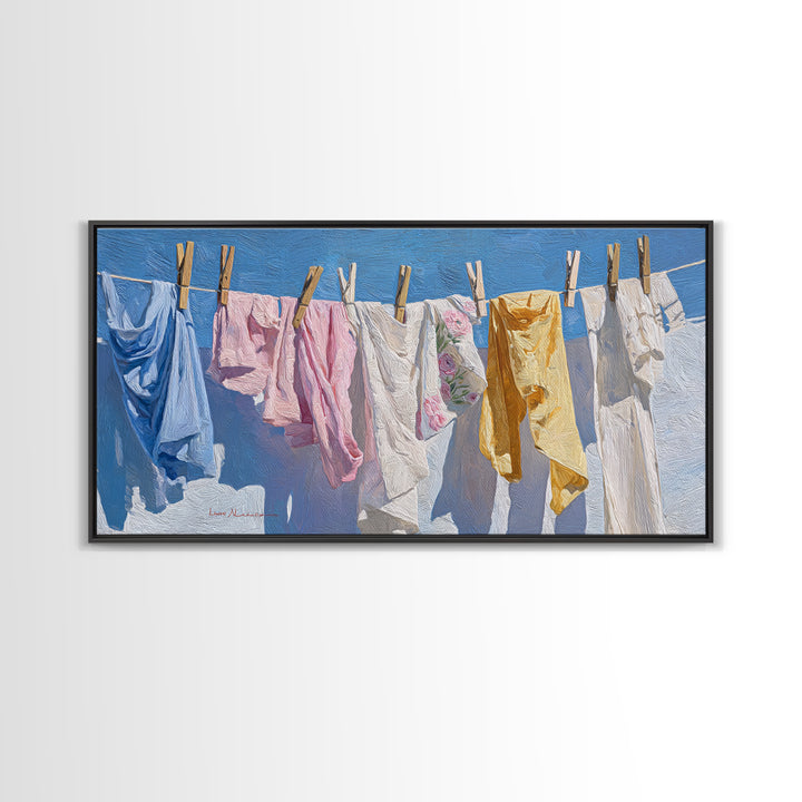 Clean Blue Water Ripple Abstraction Framed Canvas Print, Laundry Room Art, Wall Decor, Living Room Decor, Abstract Art, Clean, LRA-2x1-86