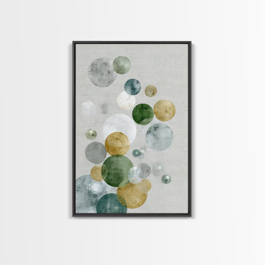 Soap Bubbles Rendered as Playful Abstract Circles Canvas Print, Laundry Room Art, Living Room Decor, Abstract Art, Clean, LRA-2x3-14