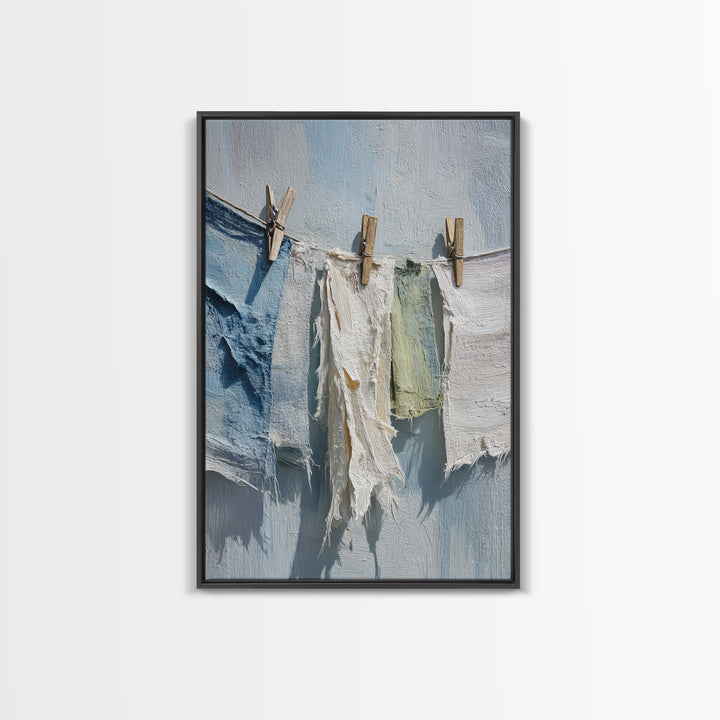 Clean Blue Water Ripple Abstraction Framed Canvas Print, Laundry Room Art, Boho Decor, Living Room Decor, Fine Art, Clean, LRA-2x3-26