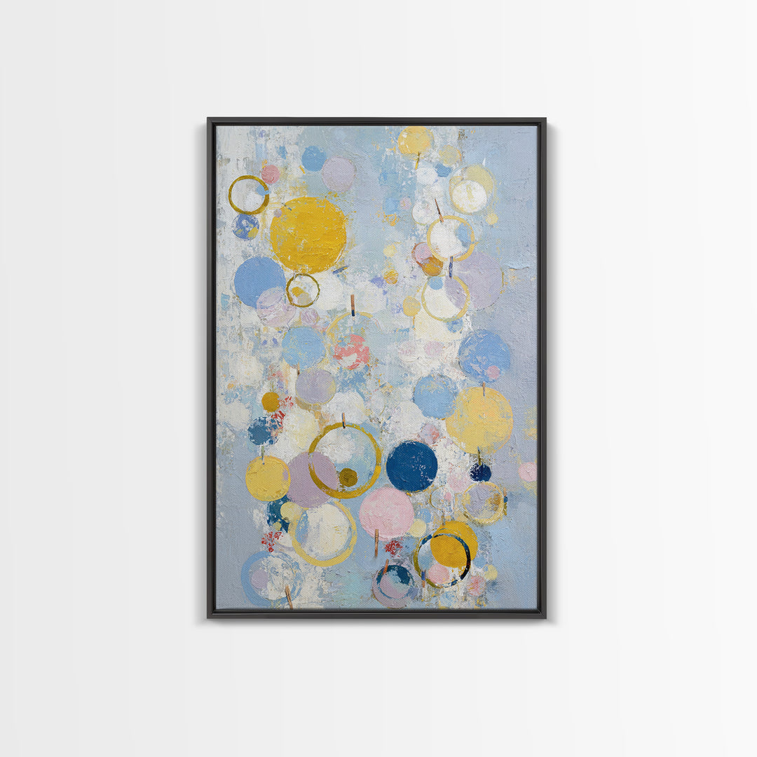 Soap Bubbles Rendered as Playful Abstract Circles Canvas Print, Laundry Room Art, Digital Wall Art, Living Room Decor, Clean, LRA-2x3-62