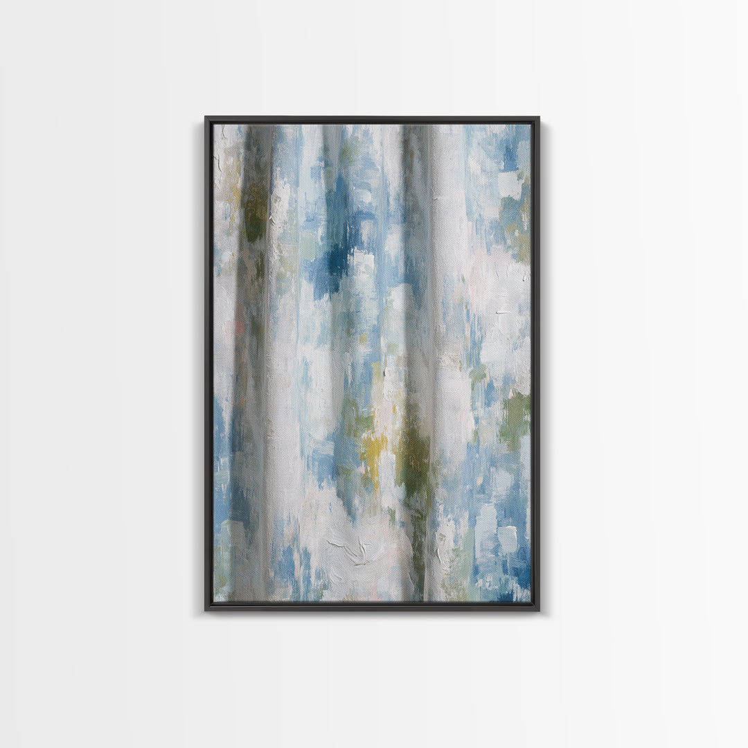 Linen Texture Abstract Framed Canvas Print, Laundry Room Art, Digital Print, Living Room Decor, Clean, Custom Wall Art, LRA-2x3-68