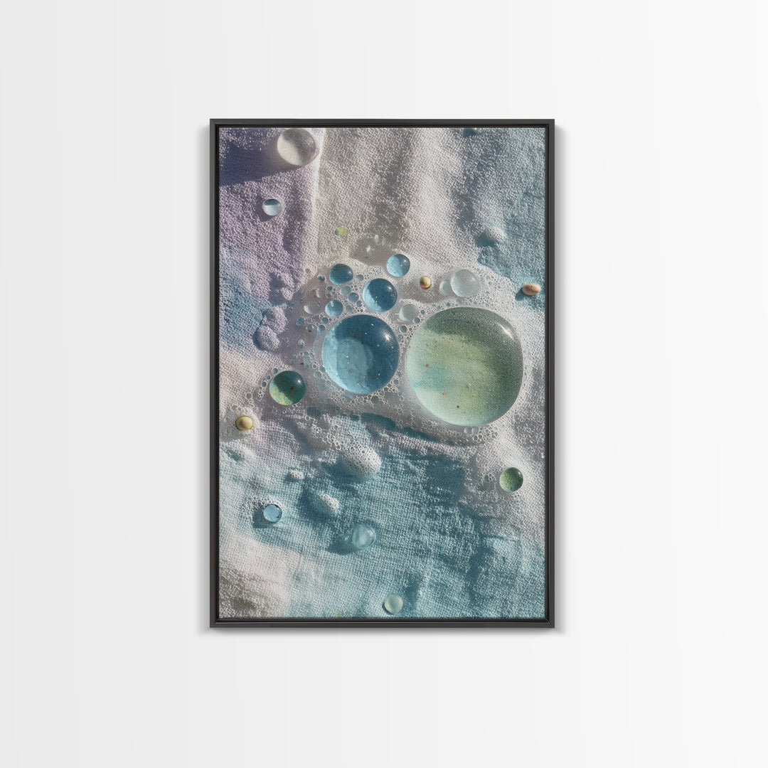 Abstract Suds and Bubbles Framed Canvas Print, Laundry Room Art, Printable Wall Art, Living Room Decor, Abstract Art, Clean, LRA-2x3-78