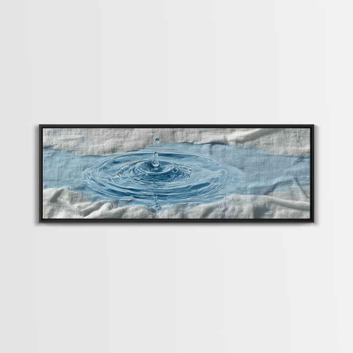 Clean Blue Water Ripple Abstraction Canvas Print, Laundry Room Art, Artwork, Living Room Decor, Clean, Minimalist Wall Art, LRA-3x1-34