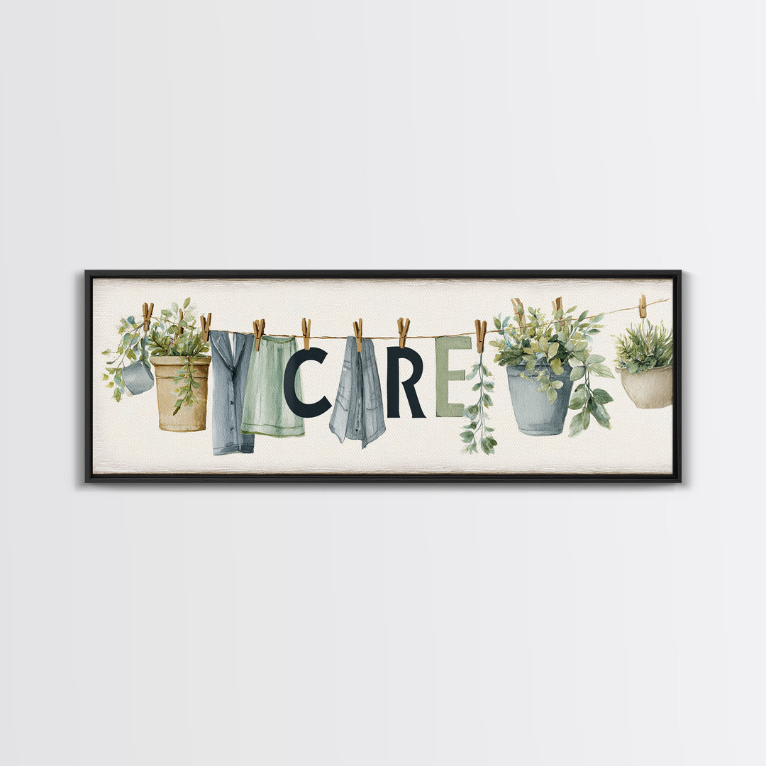 Farmhouse Laundry Sign Ornament Without Words Canvas Print, Laundry Room Art, Art Print, Living Room Decor, Fine Art, Clean, LRA-3x1-35