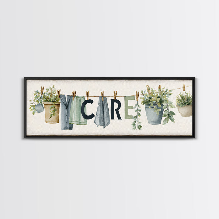 Farmhouse Laundry Sign Ornament Without Words Canvas Print, Laundry Room Art, Art Print, Living Room Decor, Fine Art, Clean, LRA-3x1-35
