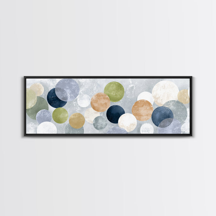 Soap Bubbles Rendered as Playful Abstract Circles Canvas Print, Laundry Room Art, Living Room Decor, Abstract Art, Clean, LRA-3x1-70