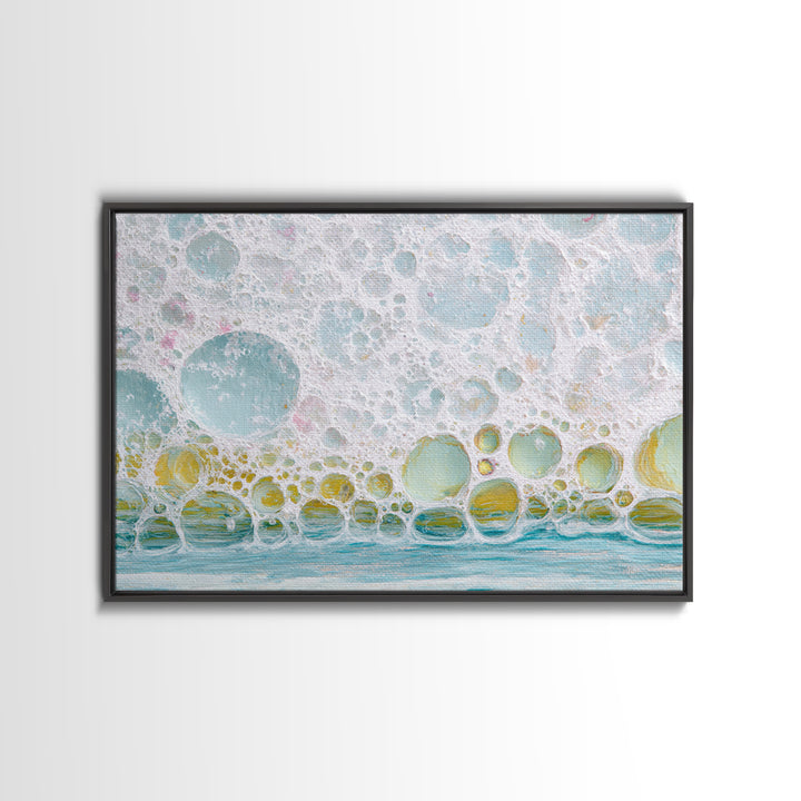 Abstract Suds and Bubbles Framed Canvas Print, Laundry Room Art, Printable Wall Art, Living Room Decor, Abstract Art, Clean, LRA-3x2-2