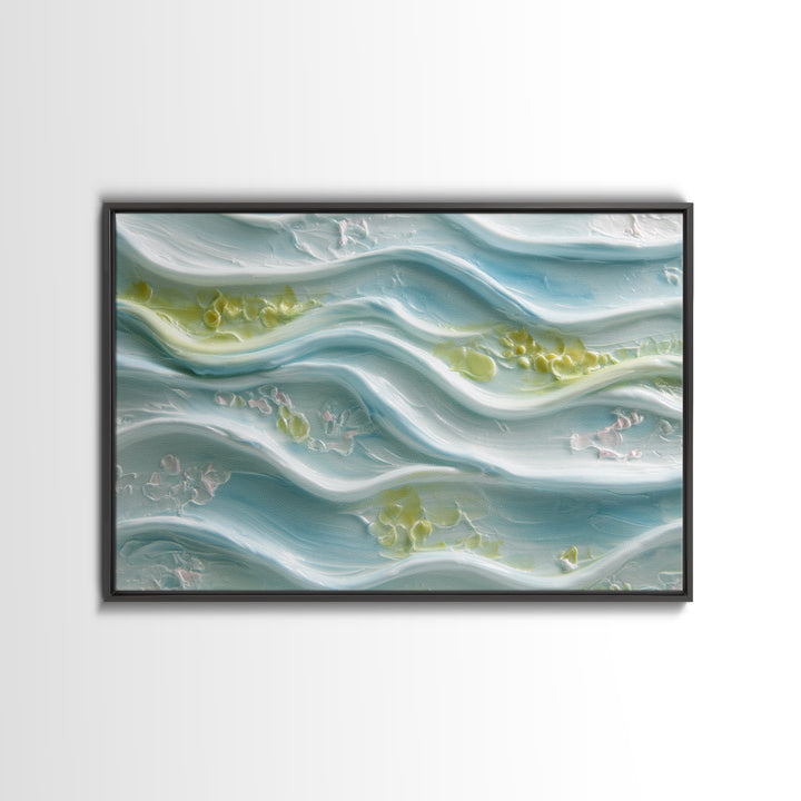 Clean Blue Water Ripple Abstraction Framed Canvas Print, Laundry Room Art, Wall Art Print, Living Room Decor, Abstract Art, LRA-3x2-46