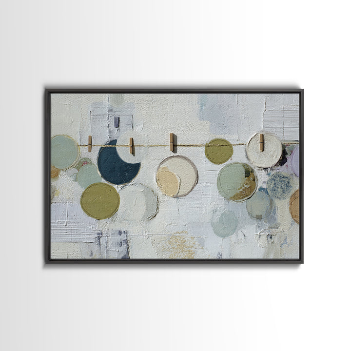 Soap Bubbles Rendered as Playful Abstract Circles Canvas Print, Laundry Room Art, Farmhouse Wall Decor, Living Room Decor, LRA-3x2-58