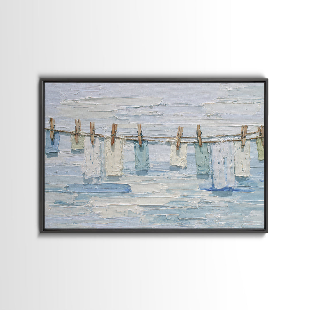 Clean Blue Water Ripple Abstraction Framed Canvas Print, Laundry Room Art, Wall Art Print, Living Room Decor, Abstract Art, LRA-3x2-70