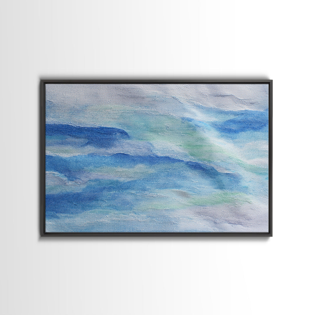 Clean Blue Water Ripple Abstraction Canvas Print, Laundry Room Art, Custom Wall Art, Living Room Decor, Fine Art, Clean, LRA-3x2-94
