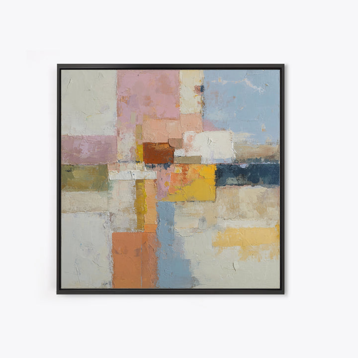 Warm Terra Cotta Abstract Landscape Canvas Print, Mediterranean Art, Digital Art Prints, Living Room Decor, Watercolor Art, MAR-1x1-14