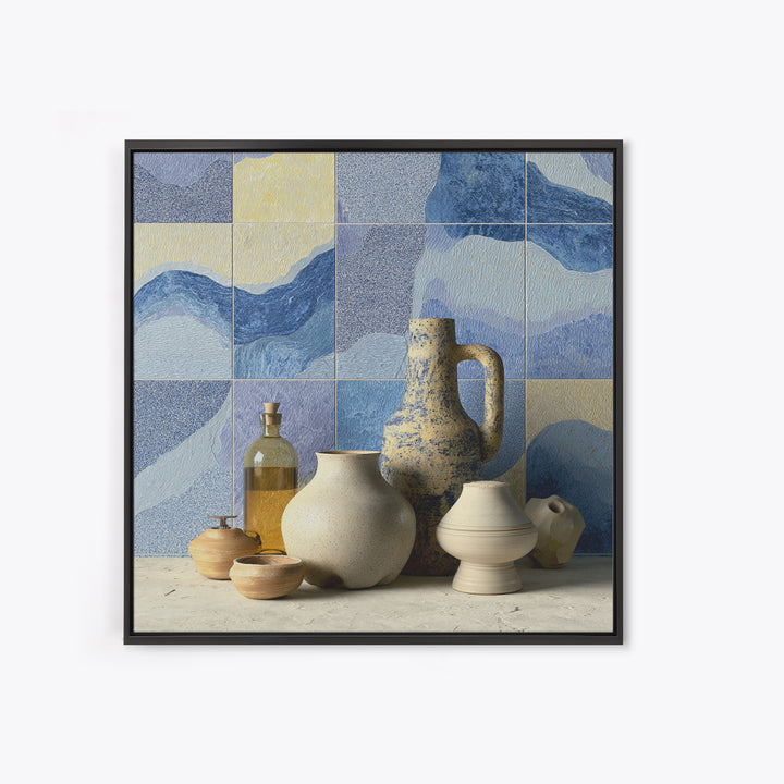Coastal Cliffs with Sparkling Blue Water Canvas Print, Mediterranean Art, Large Wall Art, Living Room Decor, Fine Art, Azure, MAR-1x1-20