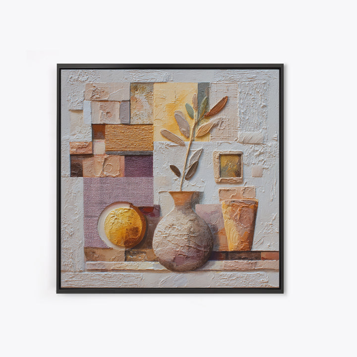 Warm Terra Cotta Abstract Landscape Canvas Print, Mediterranean Art, Living Room Art, Living Room Decor, Oil Painting, Azure, MAR-1x1-86