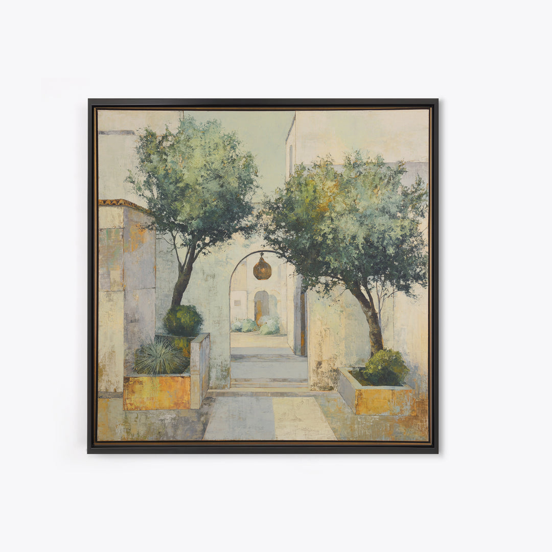 Olive Grove under Pale Morning Light Canvas Print, Mediterranean Art, Gallery Decor, Living Room Decor, Fine Art, Azure, MAR-1x1-89