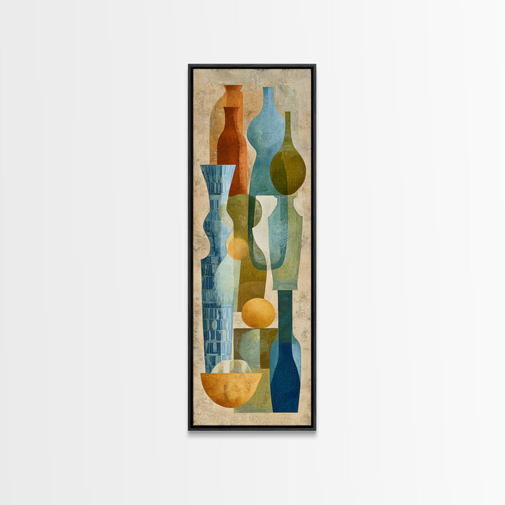 Spanish Tile Ornament Canvas Print, Mediterranean Art, Farmhouse Decor, Living Room Decor, Fine Art, Azure, Landscape Painting, MAR-1x3-100