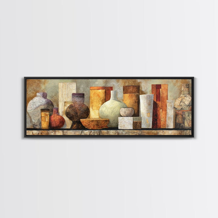 Warm Terra Cotta Abstract Landscape Canvas Print, Mediterranean Art, Room Decor, Living Room Decor, Azure, Printable Art, MAR-3x1-30