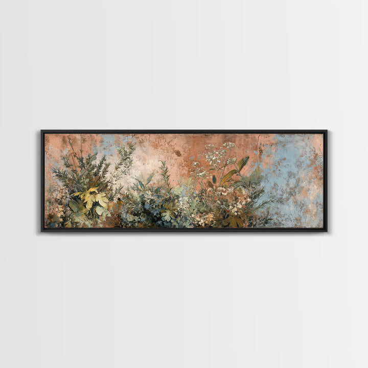 Wild Herbs Rosemary and Thyme Botanical Study Canvas Print, Mediterranean Art, Travel Poster, Living Room Decor, Oil Painting, MAR-3x1-40