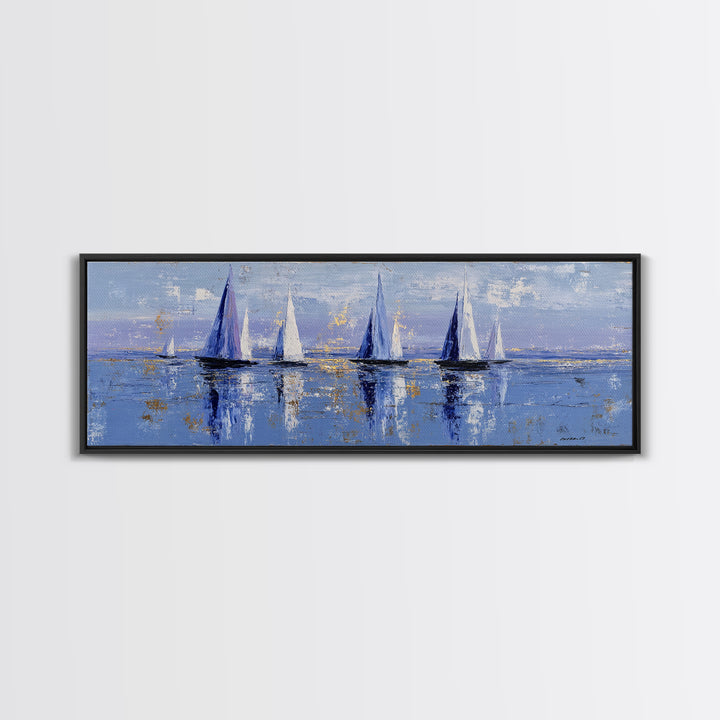 Greek Vase Modern Floral Design Framed Canvas Print, Mediterranean Art, Living Room Art, Living Room Decor, Fine Art, Azure, MAR-3x1-7