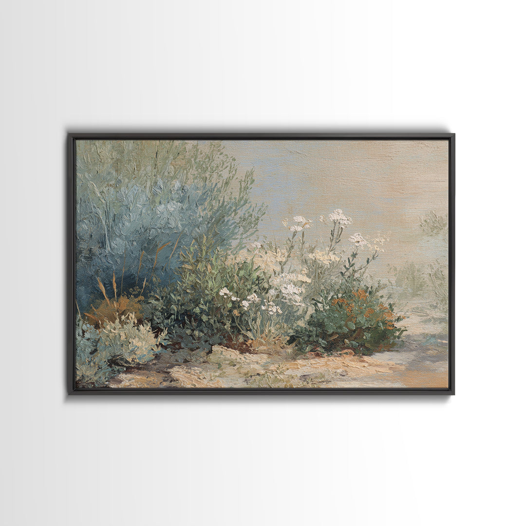 Wild Herbs Rosemary and Thyme Botanical Study Canvas Print, Mediterranean Art, Printable Wall Art, Living Room Decor, Azure, MAR-3x2-28