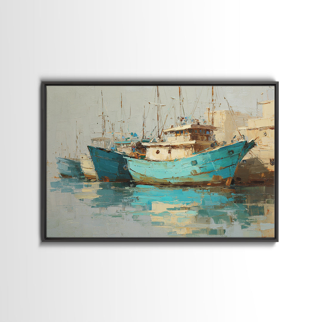 Spanish Tile Ornament Canvas Print, Mediterranean Art, Landscape Painting, Living Room Decor, Fine Art, Azure, Fine Art Print, MAR-3x2-68
