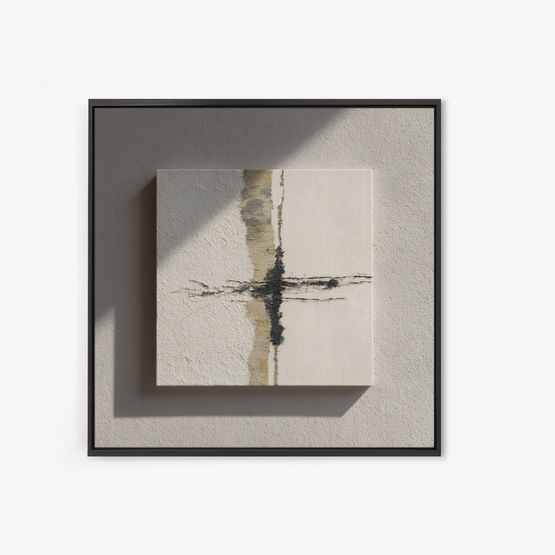 Minimal Two Figure Line Drawing Framed Canvas Print, Master Bedroom, Textured Painting, Bedroom Decor, Fine Art, Sanctuary, MAS-1x1-29