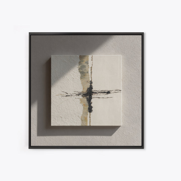Minimal Two Figure Line Drawing Framed Canvas Print, Master Bedroom, Textured Painting, Bedroom Decor, Fine Art, Sanctuary, MAS-1x1-29
