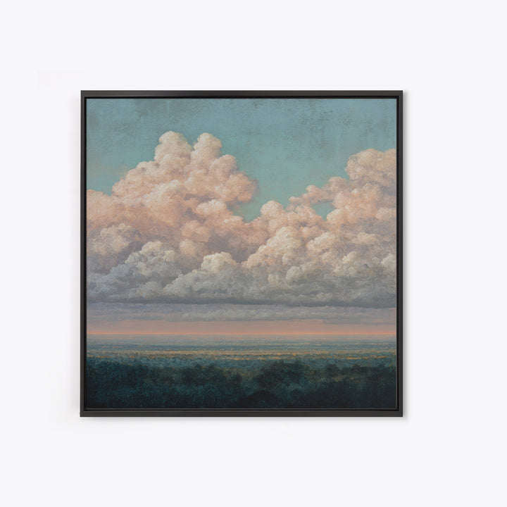Blush and Taupe Cloudscape Canvas Print, Master Bedroom, Over Bed Wall Art, Bedroom Decor, Oil Painting, Sanctuary, MAS-1x1-30