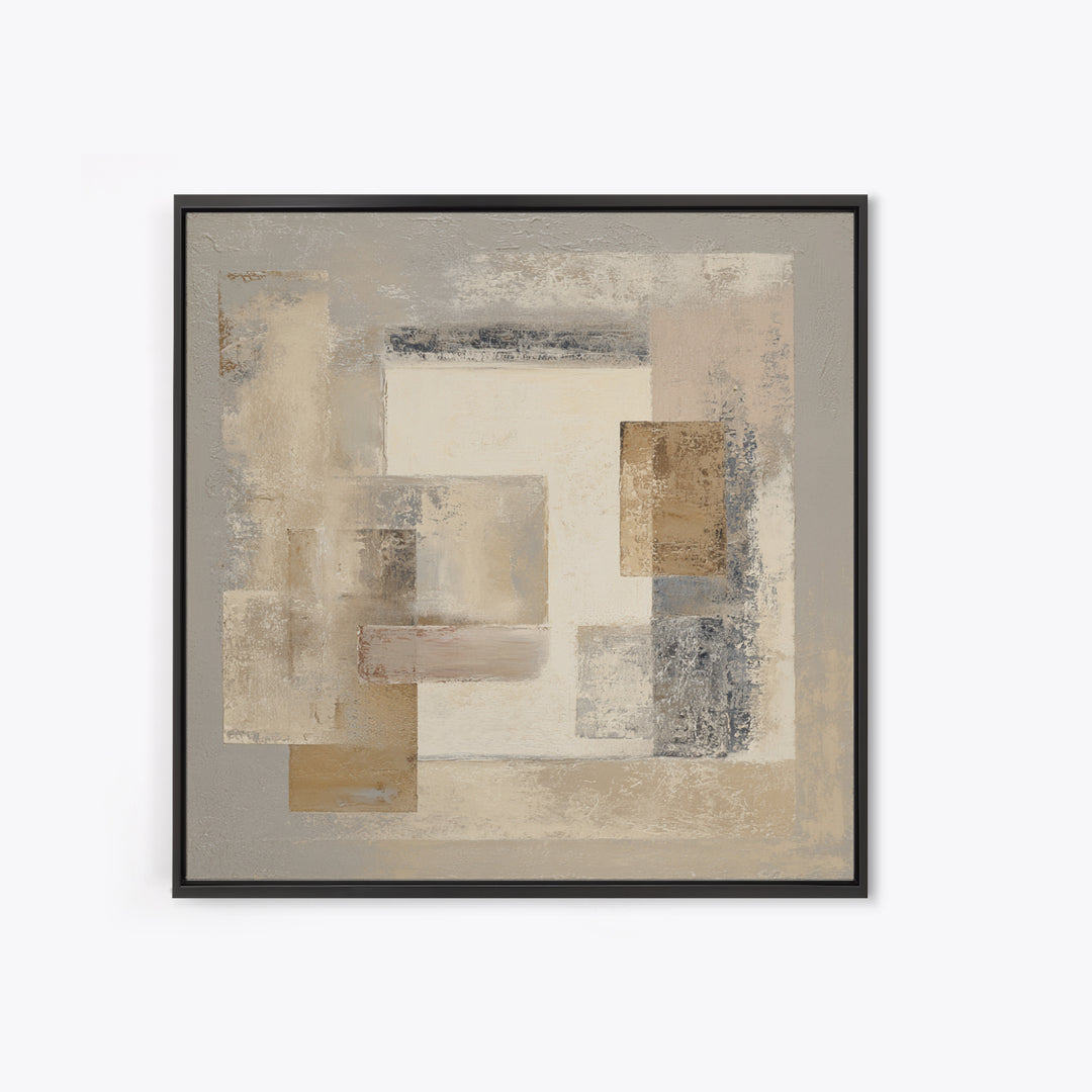 Minimal Stone Shapes Framed Canvas Print, Master Bedroom, Room Decor, Bedroom Decor, Abstract Art, Sanctuary, Wall Decal, MAS-1x1-40