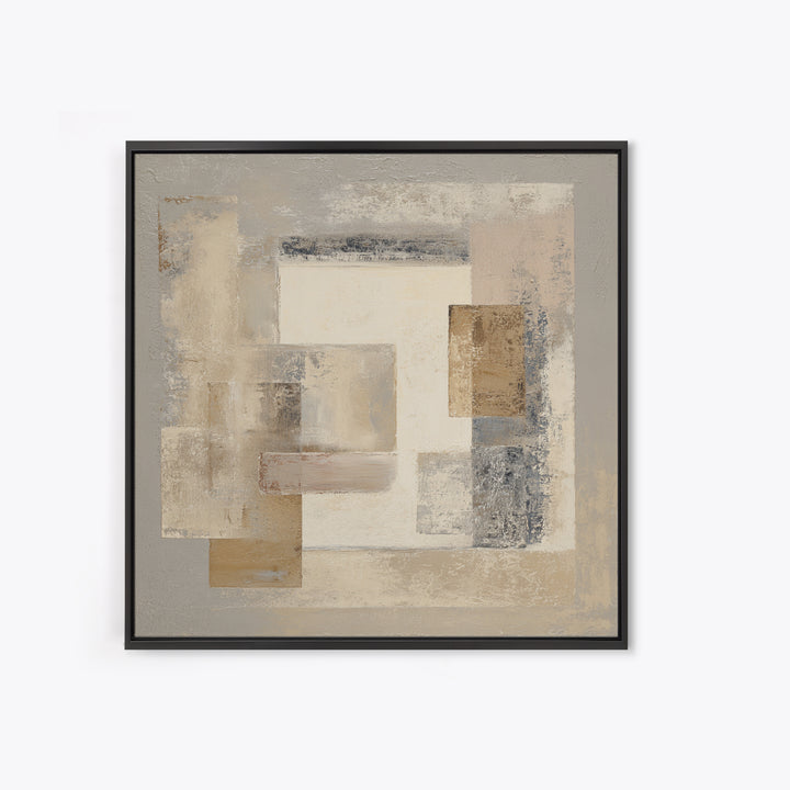 Minimal Stone Shapes Framed Canvas Print, Master Bedroom, Room Decor, Bedroom Decor, Abstract Art, Sanctuary, Wall Decal, MAS-1x1-40