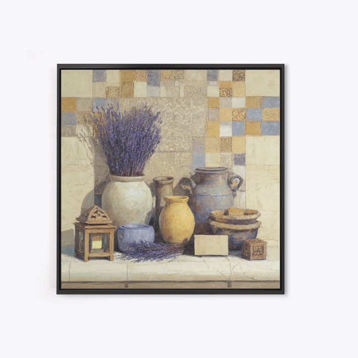 Lavender Field at Twilight Framed Canvas Print, Master Bedroom, Set of 2 Prints, Bedroom Decor, Abstract Art, Sanctuary, MAS-1x1-42