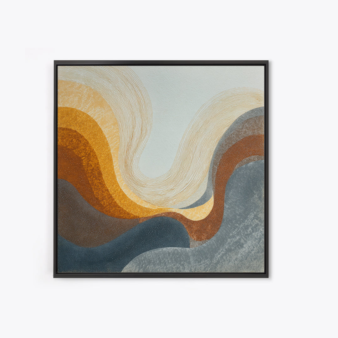 Abstract Wave Forms Framed Canvas Print, Master Bedroom, Farmhouse Decor, Bedroom Decor, Abstract Art, Sanctuary, MAS-1x1-44