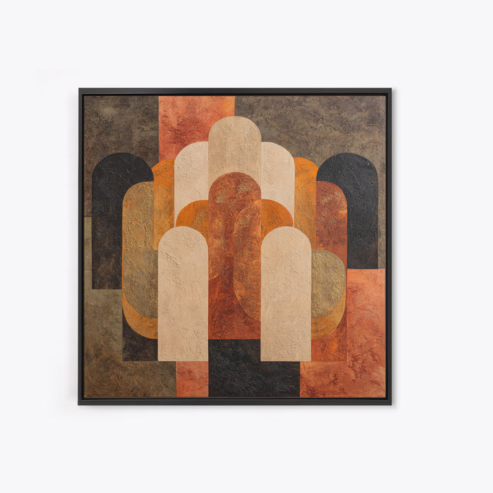 Gold Accented Abstract Arches Framed Canvas Print, Master Bedroom, Farmhouse Decor, Bedroom Decor, Abstract Art, Sanctuary, MAS-1x1-56