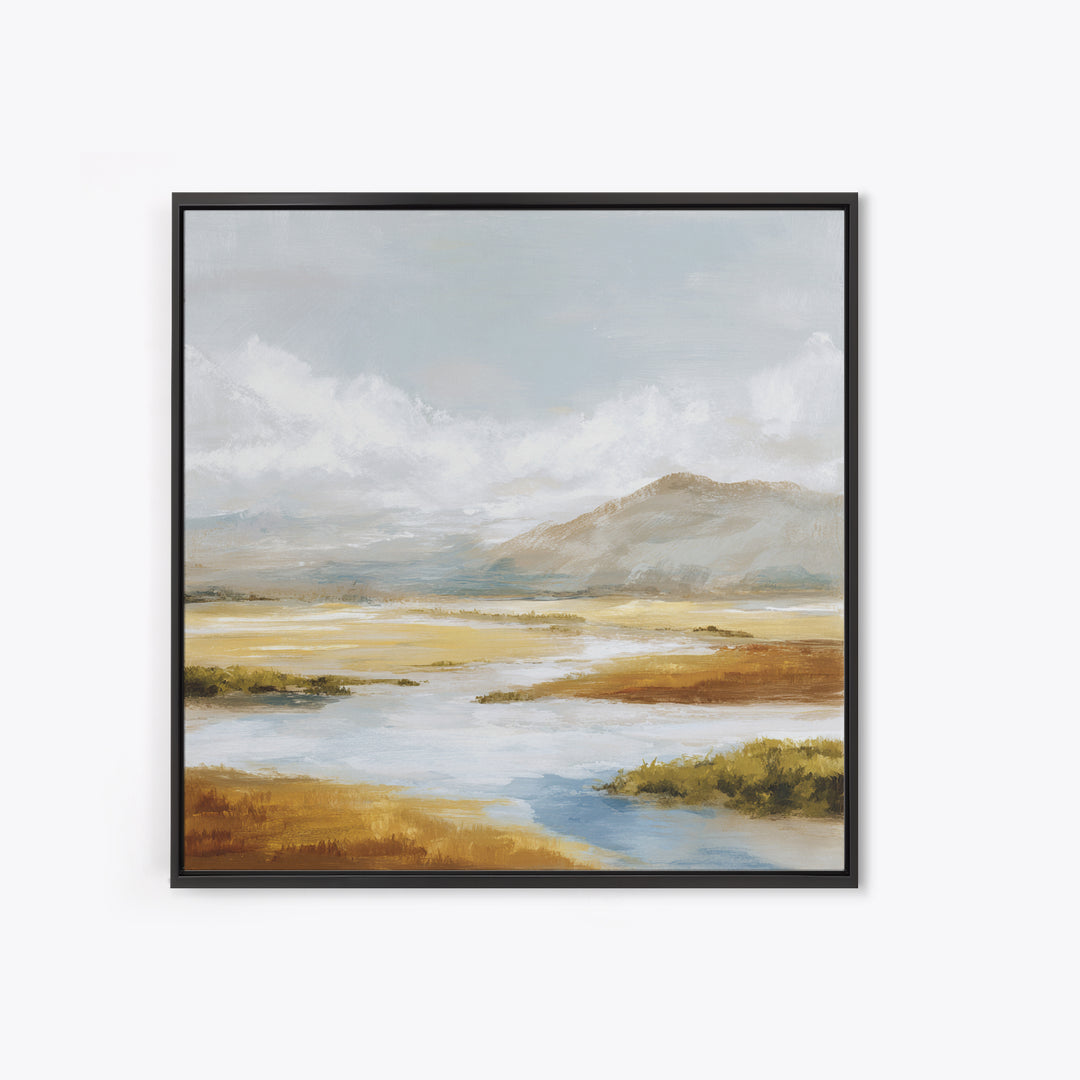 Soft Mountain Ridge Canvas Print, Master Bedroom, Minimalist Decor, Bedroom Decor, Oil Painting, Sanctuary, Farmhouse Decor, MAS-1x1-85