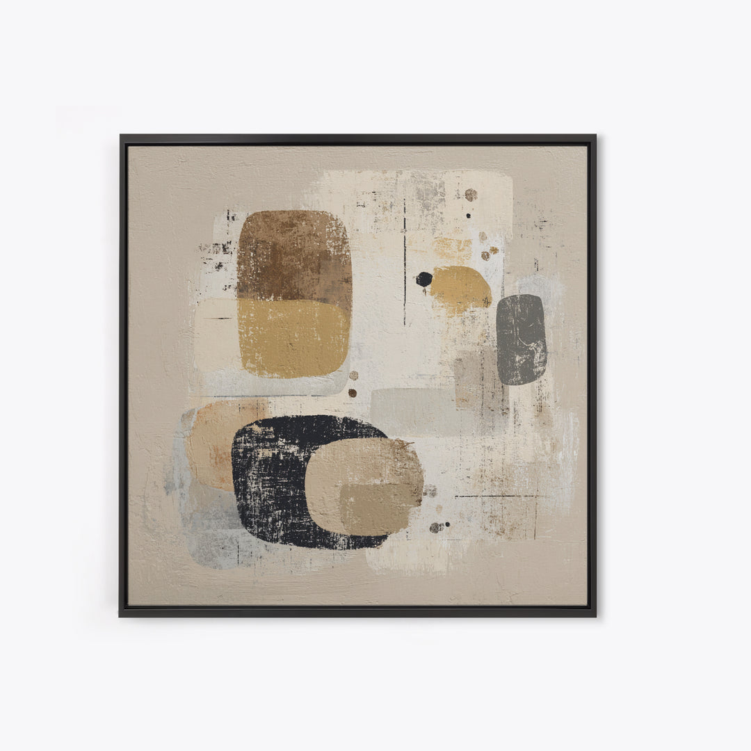 Minimal Stone Shapes Framed Canvas Print, Master Bedroom, Minimalist Decor, Bedroom Decor, Fine Art, Sanctuary, Farmhouse Decor, MAS-1x1-88