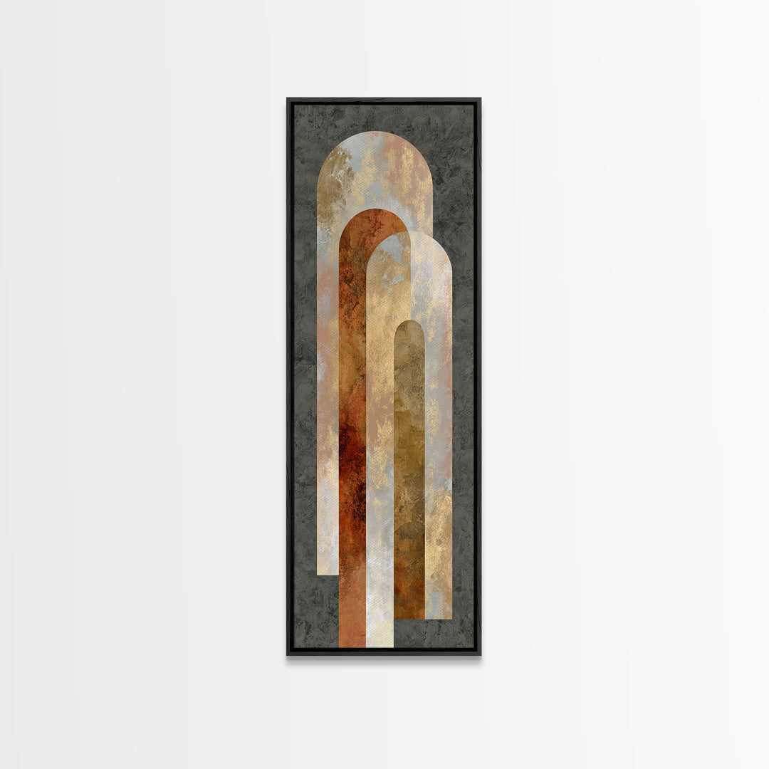 Gold Accented Abstract Arches Framed Canvas Print, Master Bedroom, Wall Decor, Bedroom Decor, Sanctuary, Farmhouse Wall Decor, MAS-1x3-20