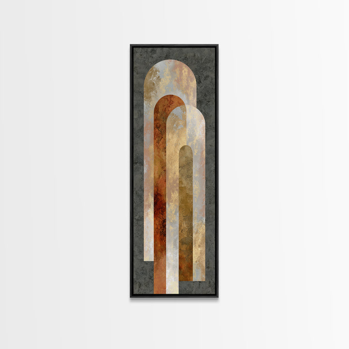 Gold Accented Abstract Arches Framed Canvas Print, Master Bedroom, Wall Decor, Bedroom Decor, Sanctuary, Farmhouse Wall Decor, MAS-1x3-20