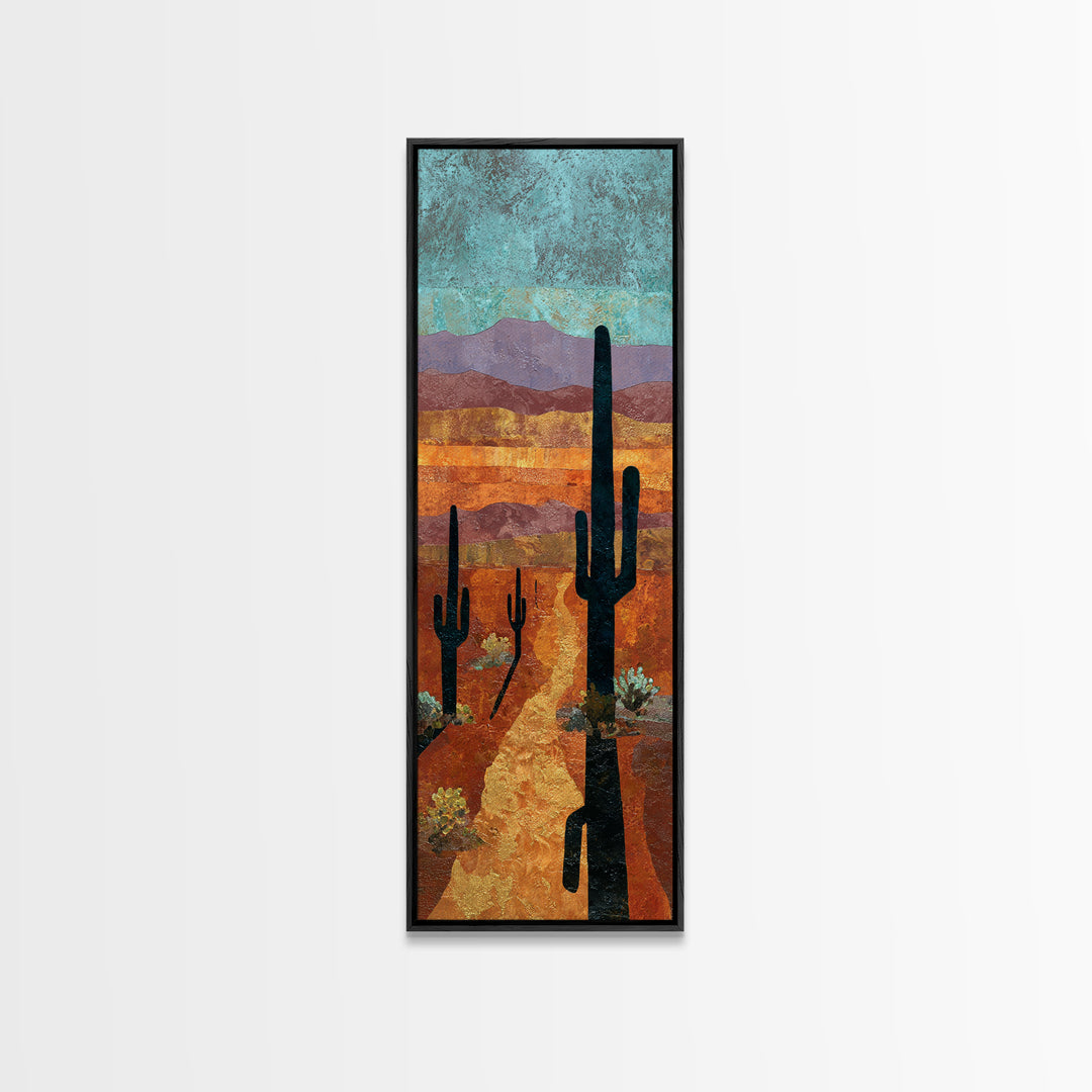 Quiet Desert Dusk Canvas Print, Master Bedroom, Above Bed Wall Decor, Bedroom Decor, Oil Painting, Sanctuary, Textured Painting, MAS-1x3-22